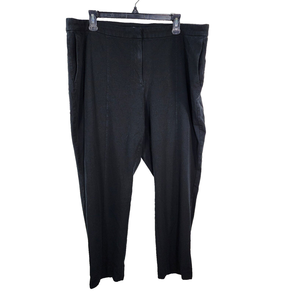 J Jill Women Dress Pants Size 22 Premium Bi-Stretch Trouser Black Mid Rise Ankle